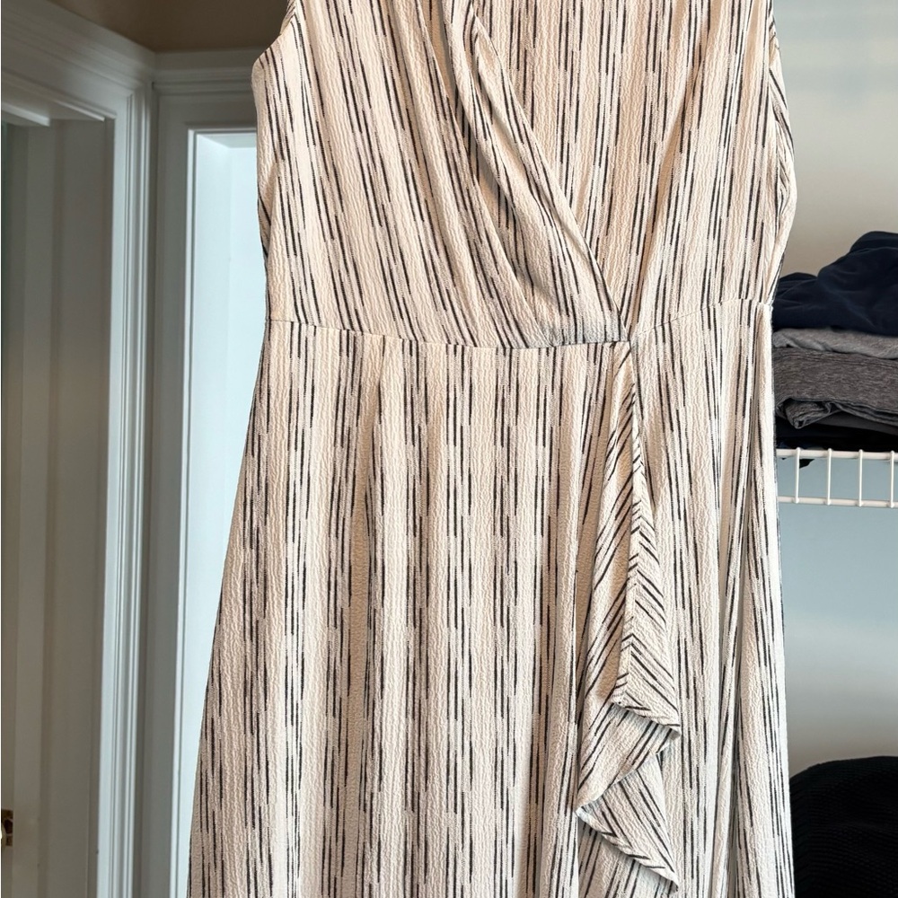 Calvin Klein Cream Ruffled Wrap Sundress